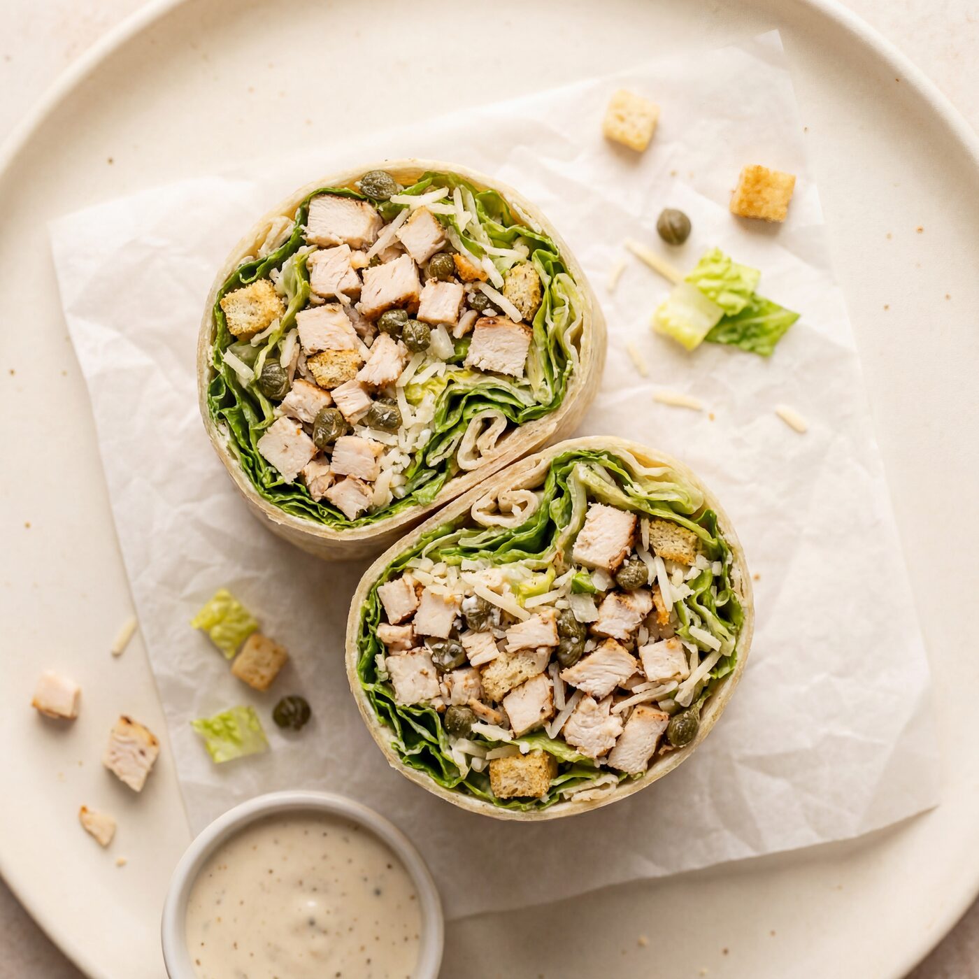 chopped chicken caesar wrap